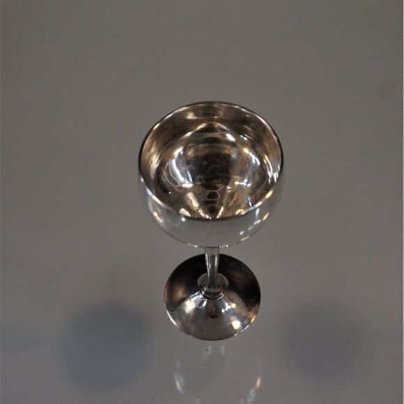 Vintage Cordial Cup Silverplated Liqueurs Glass 5" - Picture 3 of 7